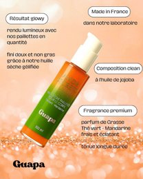 Glitzerndes trockenes Körperöl – GUAPA – Grüner Tee/Mandarine