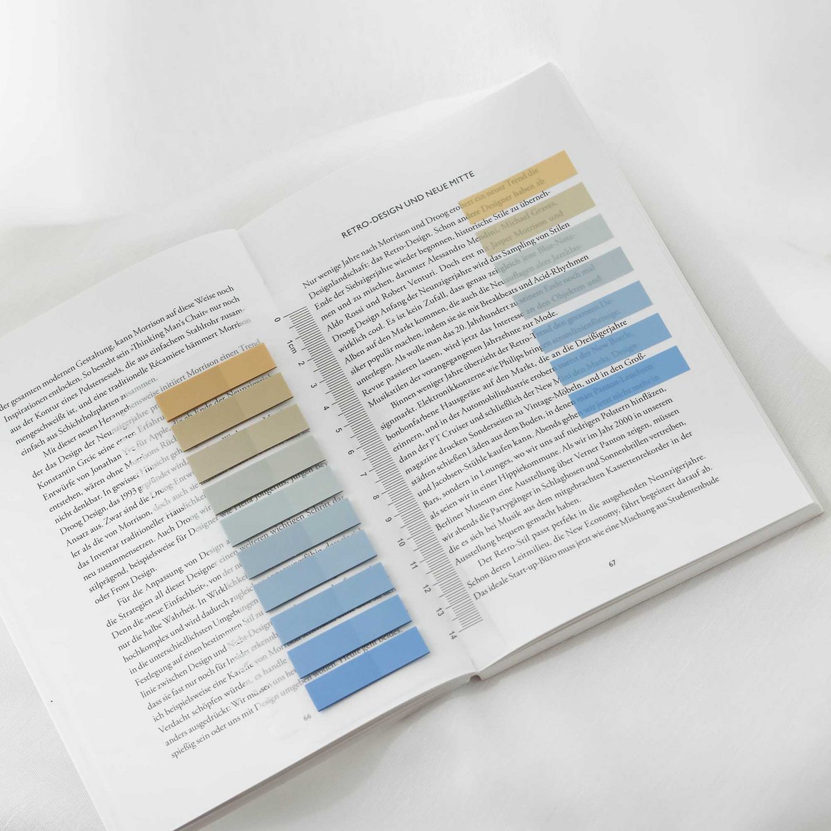 Coastal Blue | Ordinate Sticky Notes | Transparent sticky notes for marking | Adhesive strips | Page marking office supplies