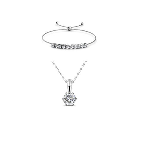 Kristall-Mia-Geburtsstein-Set – Silber und Kristall