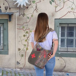 Sunsa Damen Umhängetasche. Hobo Tasche aus Canvas/Leinwand. Groß Vintage Stil Crossbody Bag. Jede Vegane Schultertasche ist Unikat.