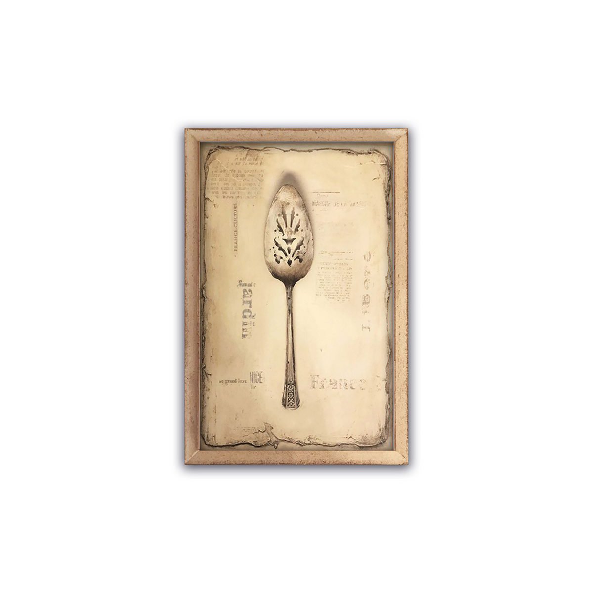 Déco bois Cuillère Vintage 20x30 cm Isabelle Rose