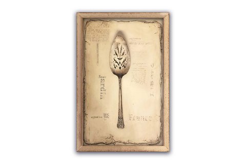 Wooden decor Vintage spoon 20x30 cm Isabelle Rose