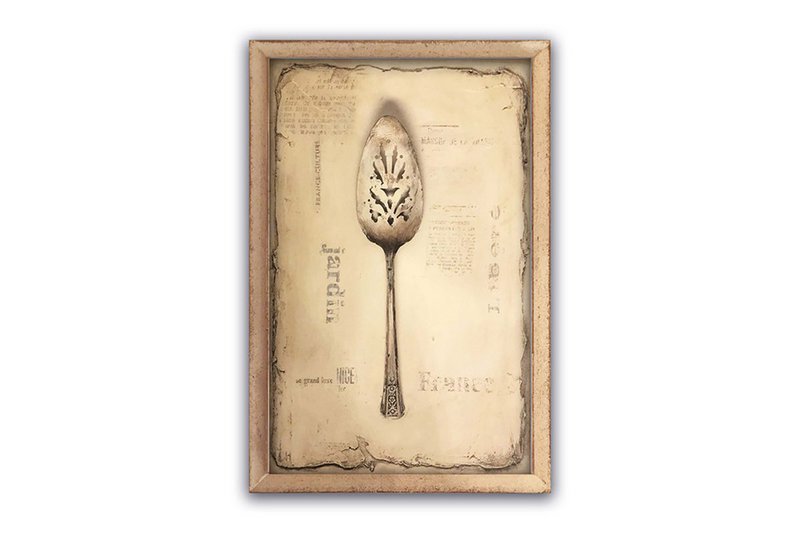 Déco bois Cuillère Vintage 20x30 cm Isabelle Rose