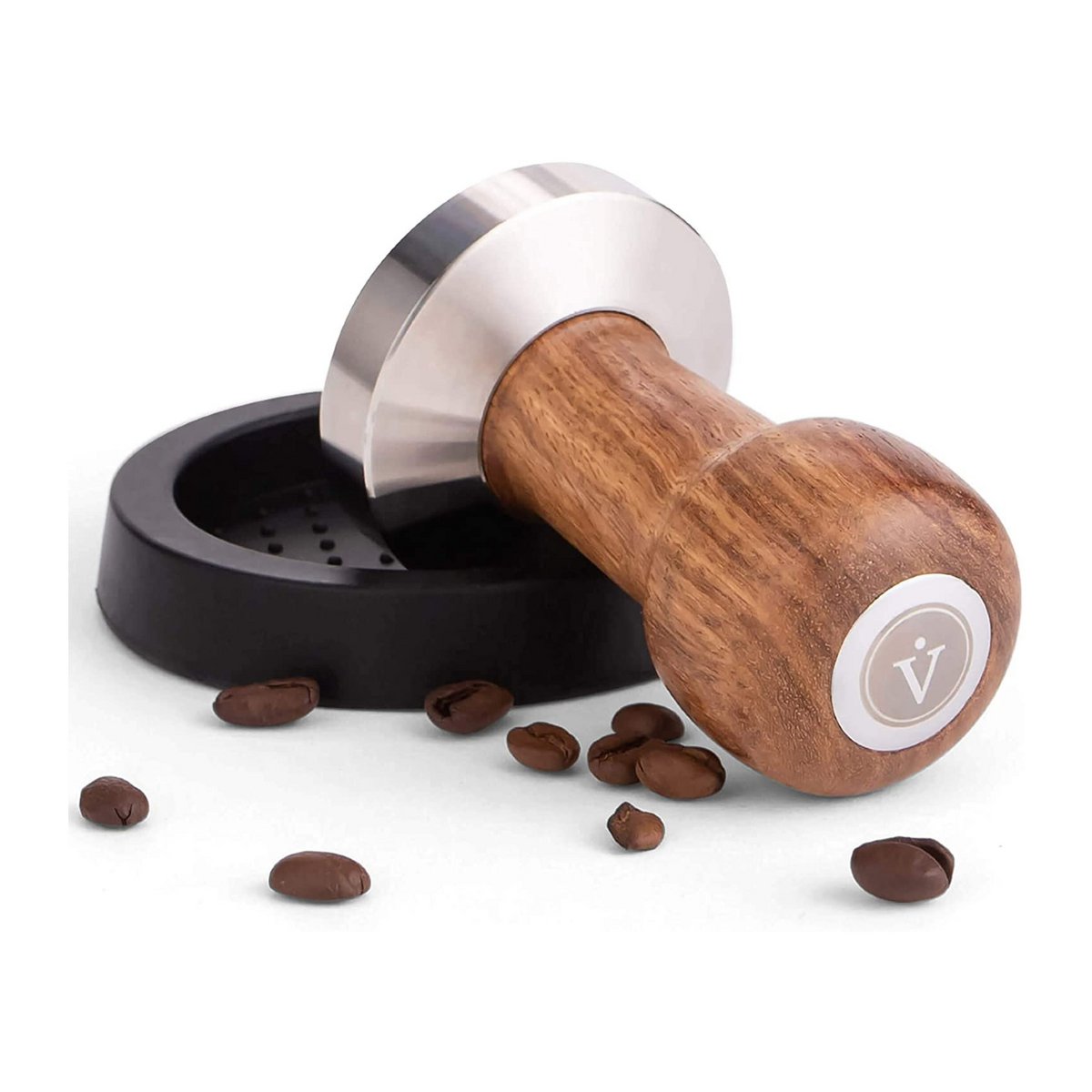 Formål med ædle træhåndtag - Espresso -stempel til barista inklusive Mat