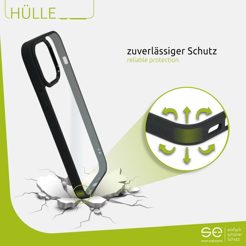 1 funda protectora de tapa dura se® (negro mate) Apple iPhone 13 Pro Max