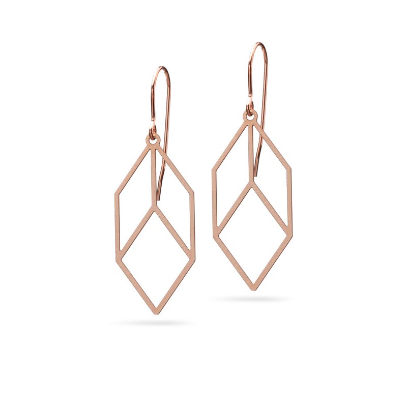 Oorbellen "Cubica" | Bronzen