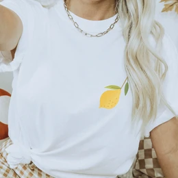 T -Shirt limone in cotone biologico piccolo lime - camicia estiva regalo cottagecore frutta