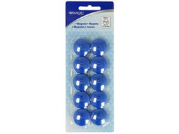 Magnet Westcott blau 10er Pack. Ø 25mmx11,8mm, 300g Kappe: 4-6 Blatt 80gr. Papier