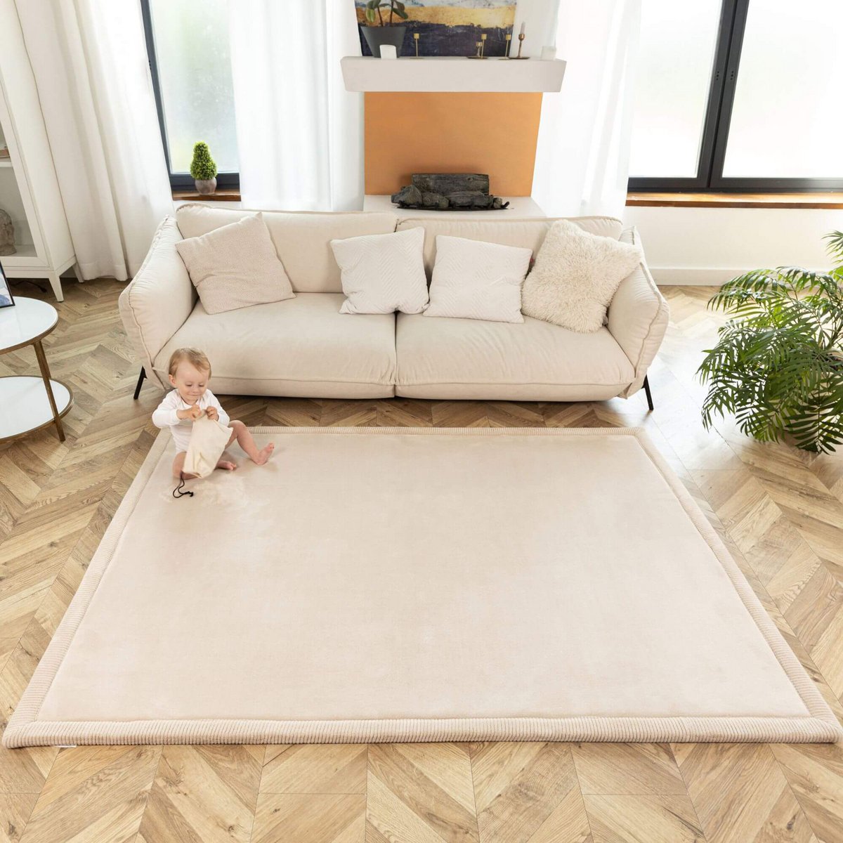Hakuna Matte Cloud Legemåtte - Beige (2 x 1,5 m)