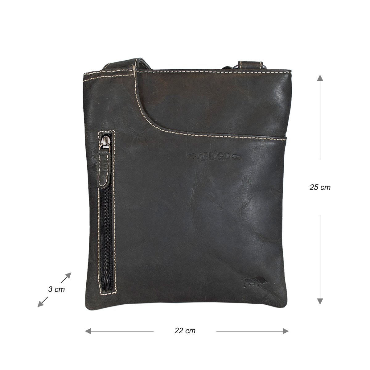 Leder Crossbody Bag - Umhängetasche in 3 verschiedenen Farben Leder
