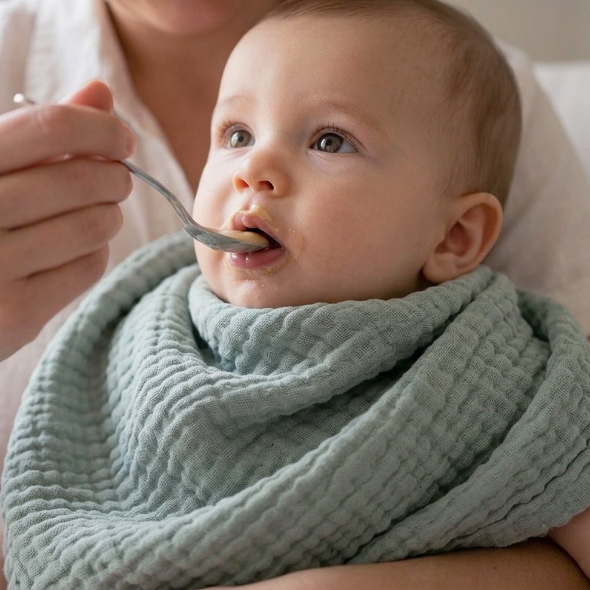 Jade green 4 in 1 Muslin Baby Blanket