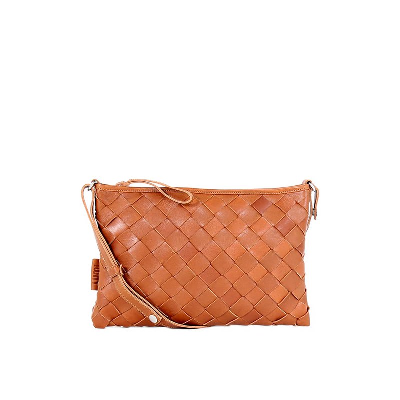 Pochette Intrecciata Grande Cognac