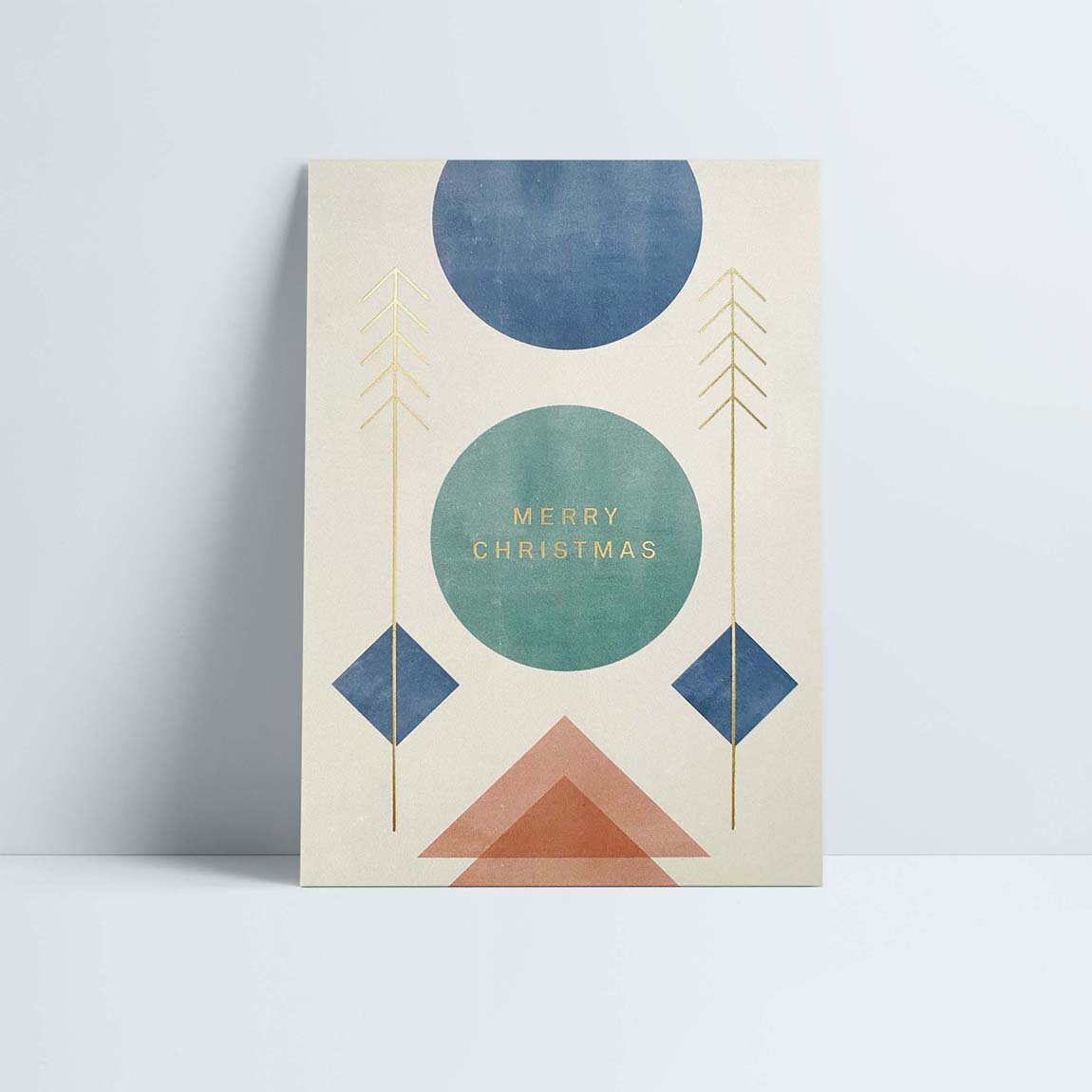Cartolina // »Buon Natale« Oro geometrico