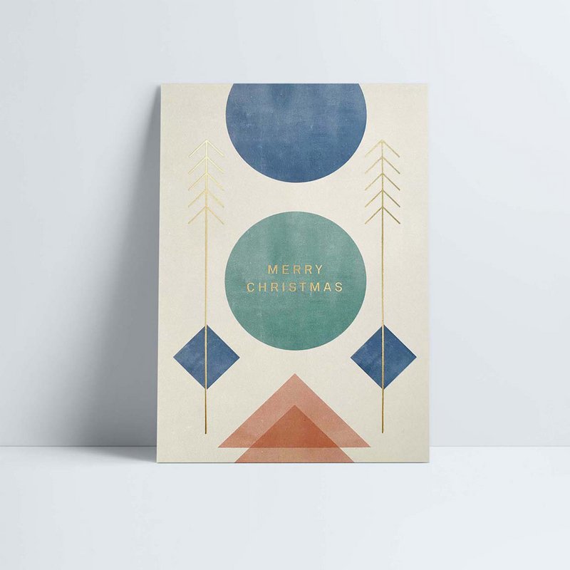 Cartolina // »Buon Natale« Oro geometrico