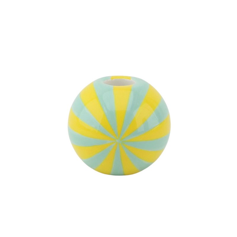 Świeca - SWIRL -Dolomit - Yellow/Mint- 10x10x10cm
