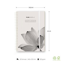Prikkelarme A5 dagplanner 'Lotus' planboekje met ringband