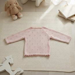 Cardigan per neonato lavorato a maglia Nuvinokids® Rosa tenue