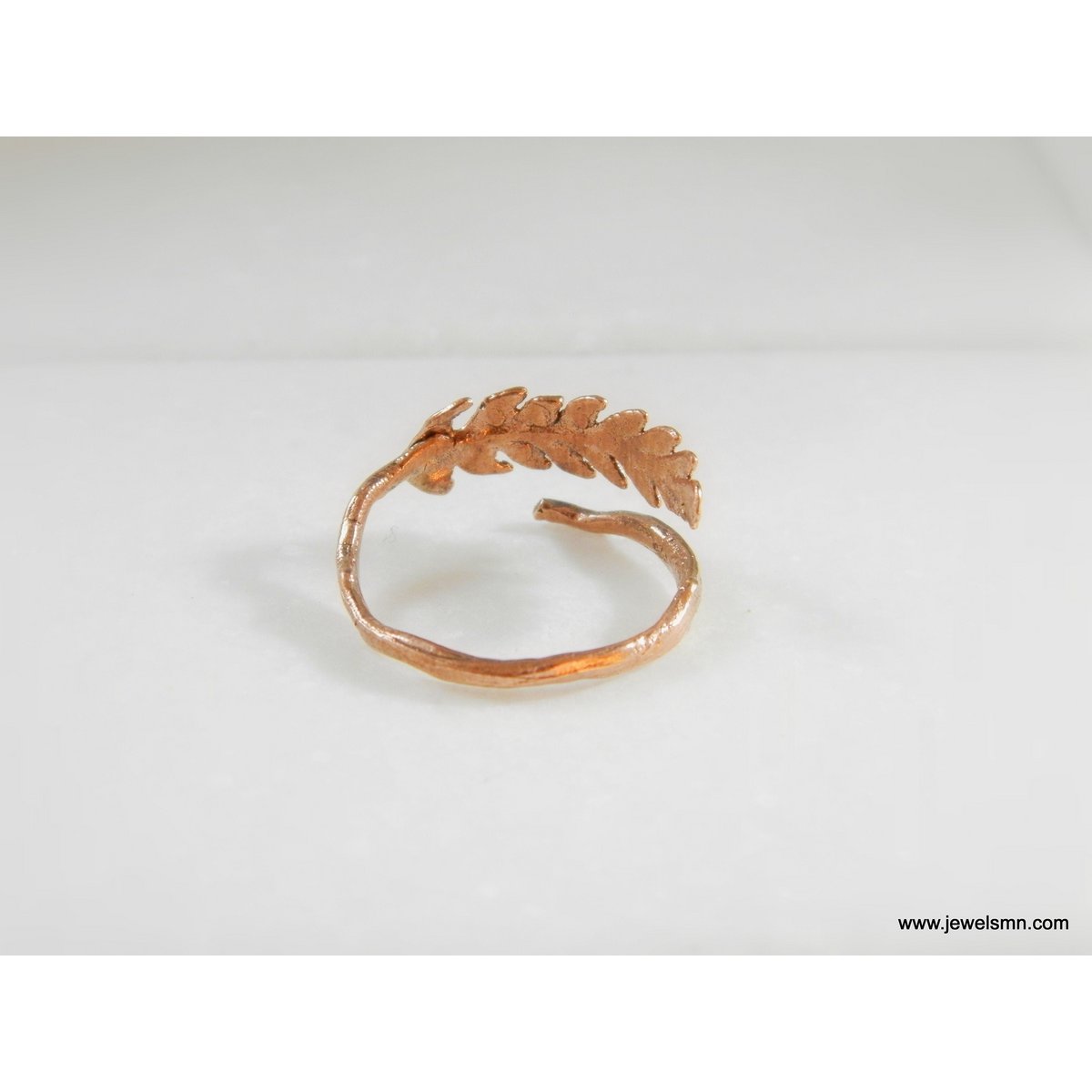 Anello di felce d'oro, gioielli in argento sterling placcato oro rosa, foglia di felce d'oro, regalo per lei, regalo di compleanno per le donne, gioielli fatti a mano