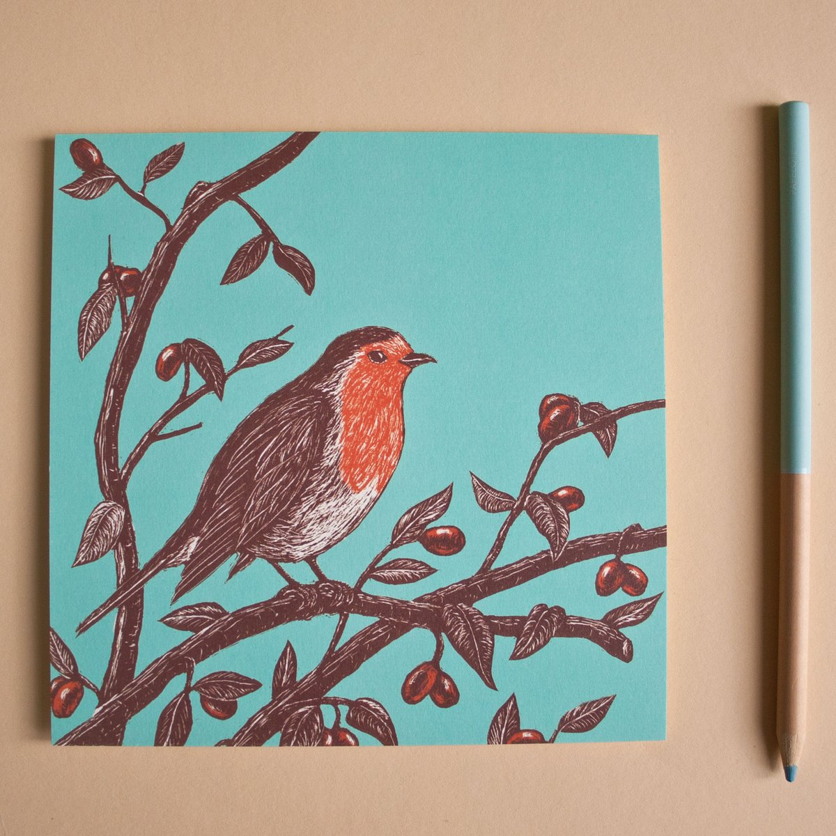 Postkarte | Rotkehlchen