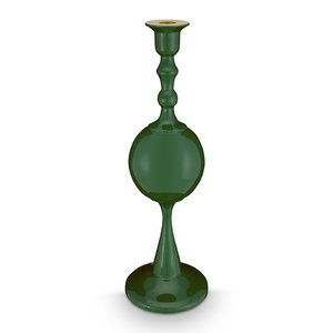 Candle Holder Metal Sphere Medium Green 37cm