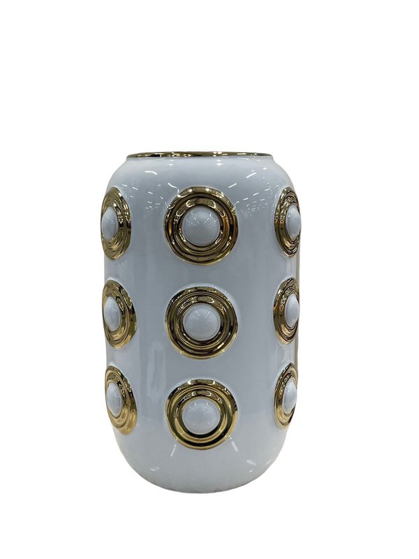 Golden 3 Circle Vase (CV11617-12-CA-205321-WIT)