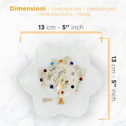 Tazón de flores de vidrio de Murano, favores de idea de regalo, decoración de árboles dorados y Murano Murrine