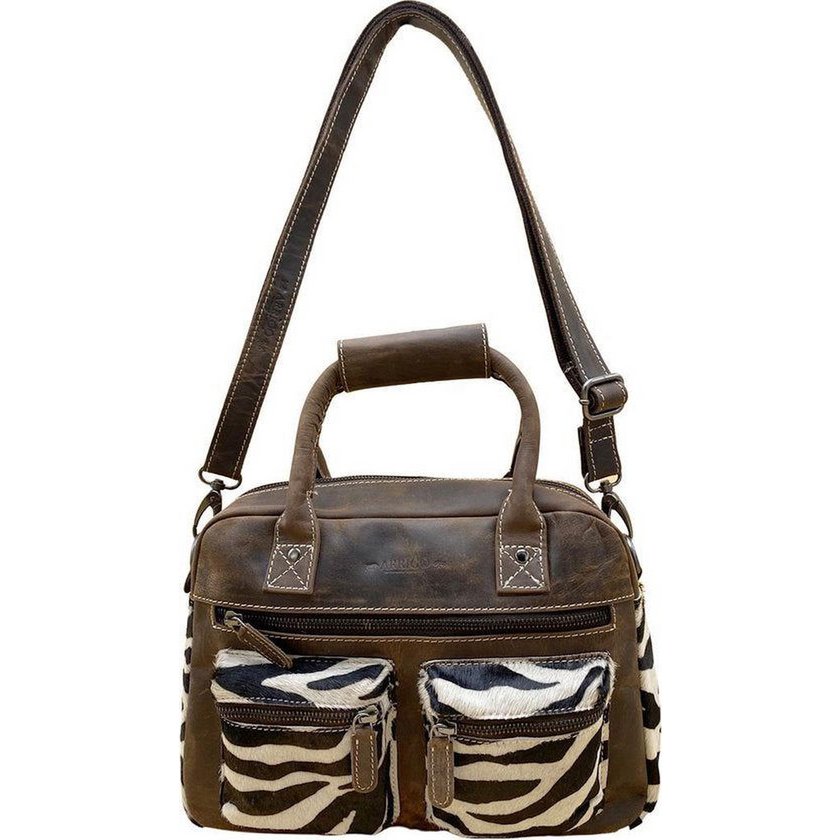 BROWN ZEBRA TAS - BASSA DADIE CrossBody in stile Cowboybag (Westernbag)