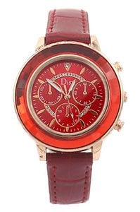 D-D23.1 W523-076 quartz horloge 36 mm rood