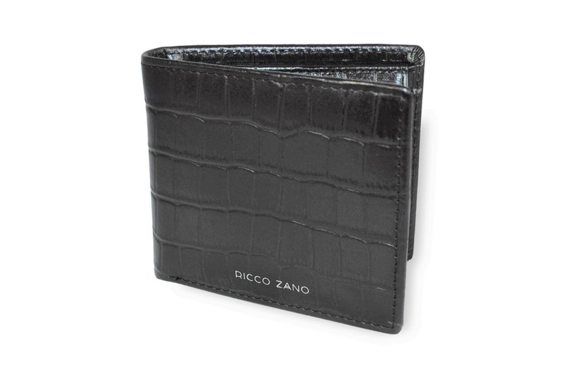 OTAVIO Black Croc Wallet