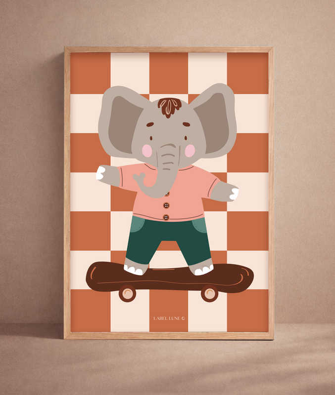 Plakat børneværelse - Elephant Ollie