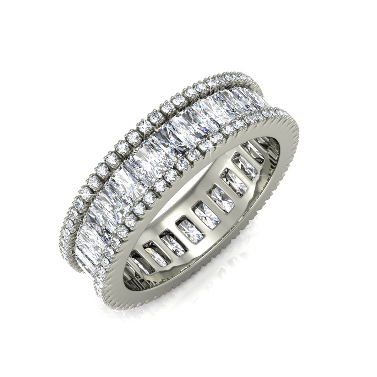 Bague Glamour Lock - Argenté et Cristal