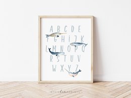 Ozean-Alphabet-Poster, nautisches Alphabet-Poster, Kinder-Alphabet-Poster, Surf-Poster, Surf-Dekor, Surf-Poster, Ozean-Poster, nautischer Kindergarten-Druck, Surf-Druck, nautischer Druck, Wellen-Druck, Kinderzimmer-Wandkunst, Kinderzimmer-Druck, Jung