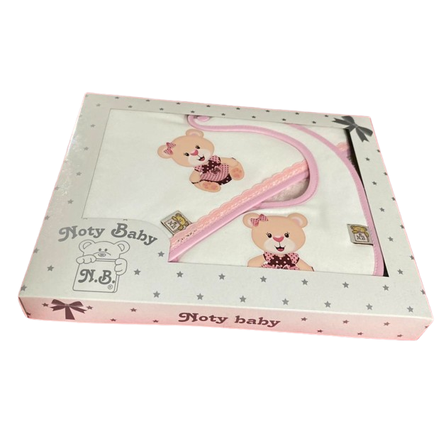Ensemble serviette de bain et bavoir à capuche pour bébé