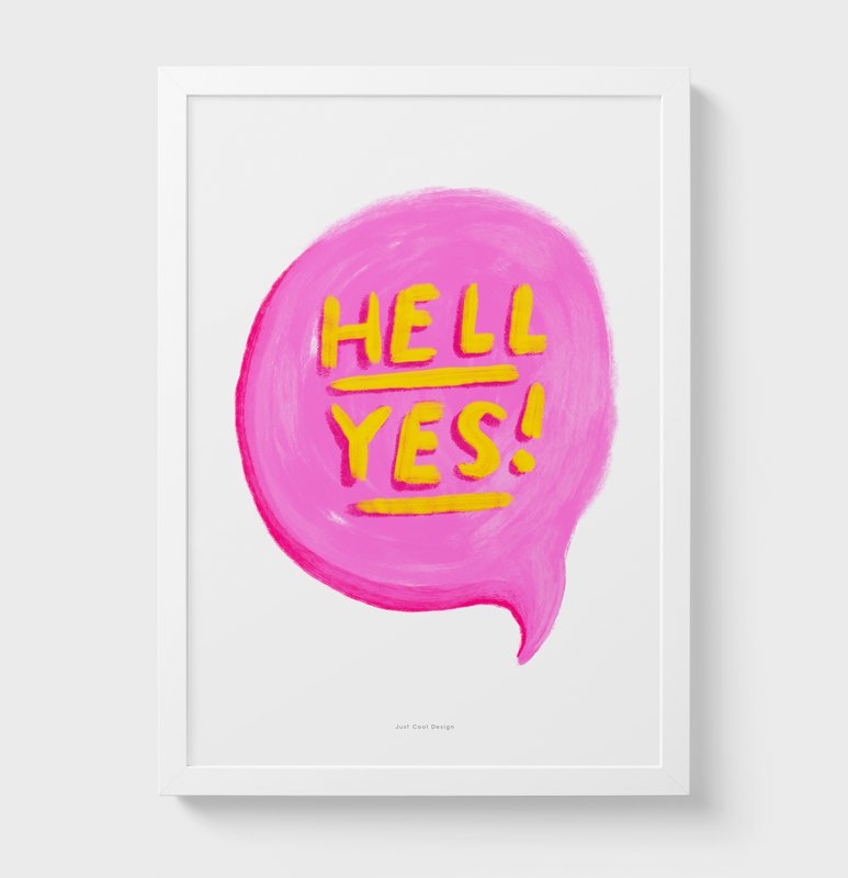 Impresión de arte de pared con cita de color | ¡Oh sí!