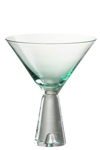J-Line Lewis cocktail glass - glass - transparent/azure