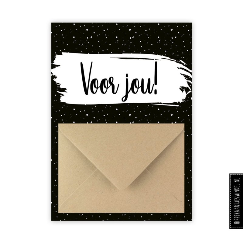 Carte d'argent "pour toi" noir/blanc