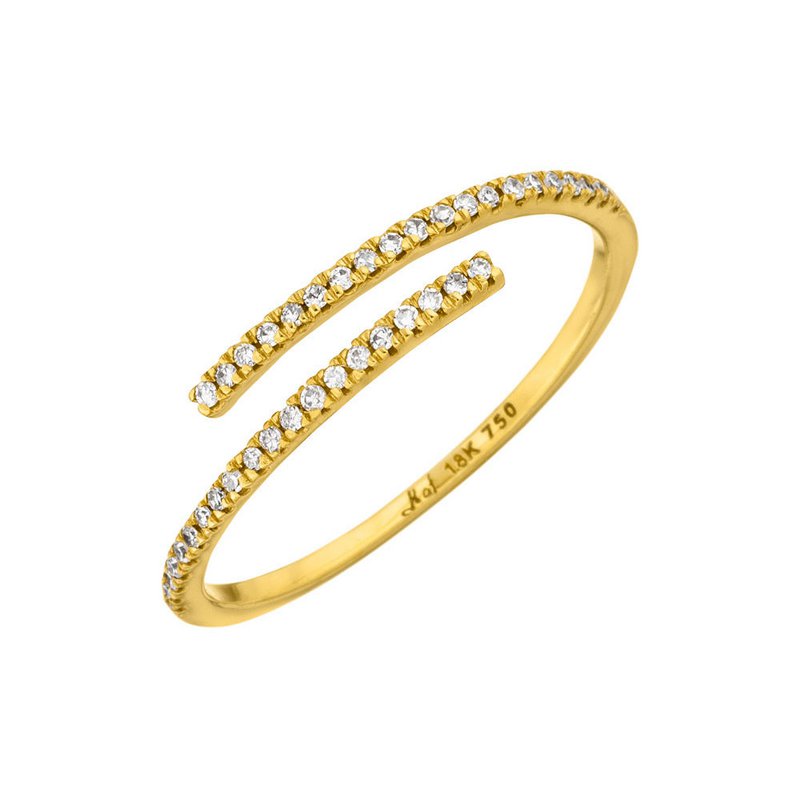 Anello Open con diamanti, oro giallo 18 carati