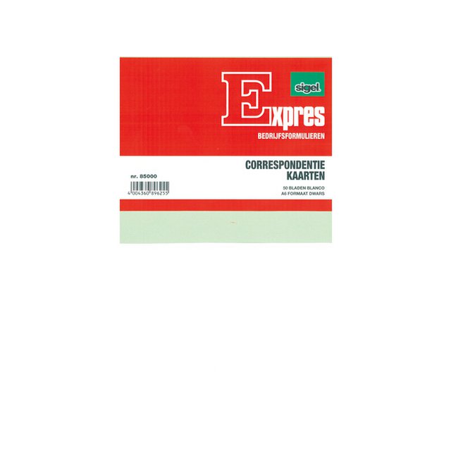 Correspondence card Sigel A6 Expres 200gr white cardboard 50 pcs