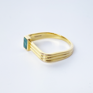 Neerwaartse ring - verguld
