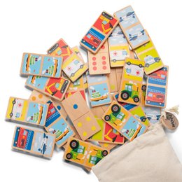 Houten Domino Spel met Voertuigen