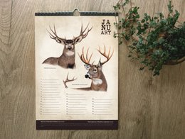 Hirsch-Geburtstagskalender, ewiger Kalender, umweltfreundlich