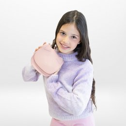 Children's shoulder bag - Mina the minimalist cat Pink