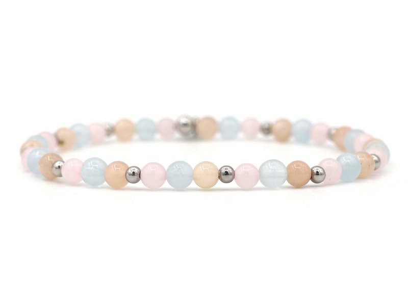 Natuursteen armband fertility, zilver en goud
