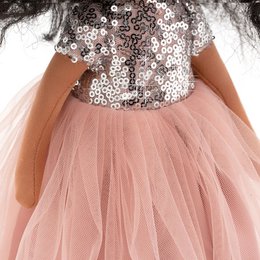 Soft toy, Sweet Sisters - Tina in a Pink Dress with Sequins + bonus accessories set (35cm)
