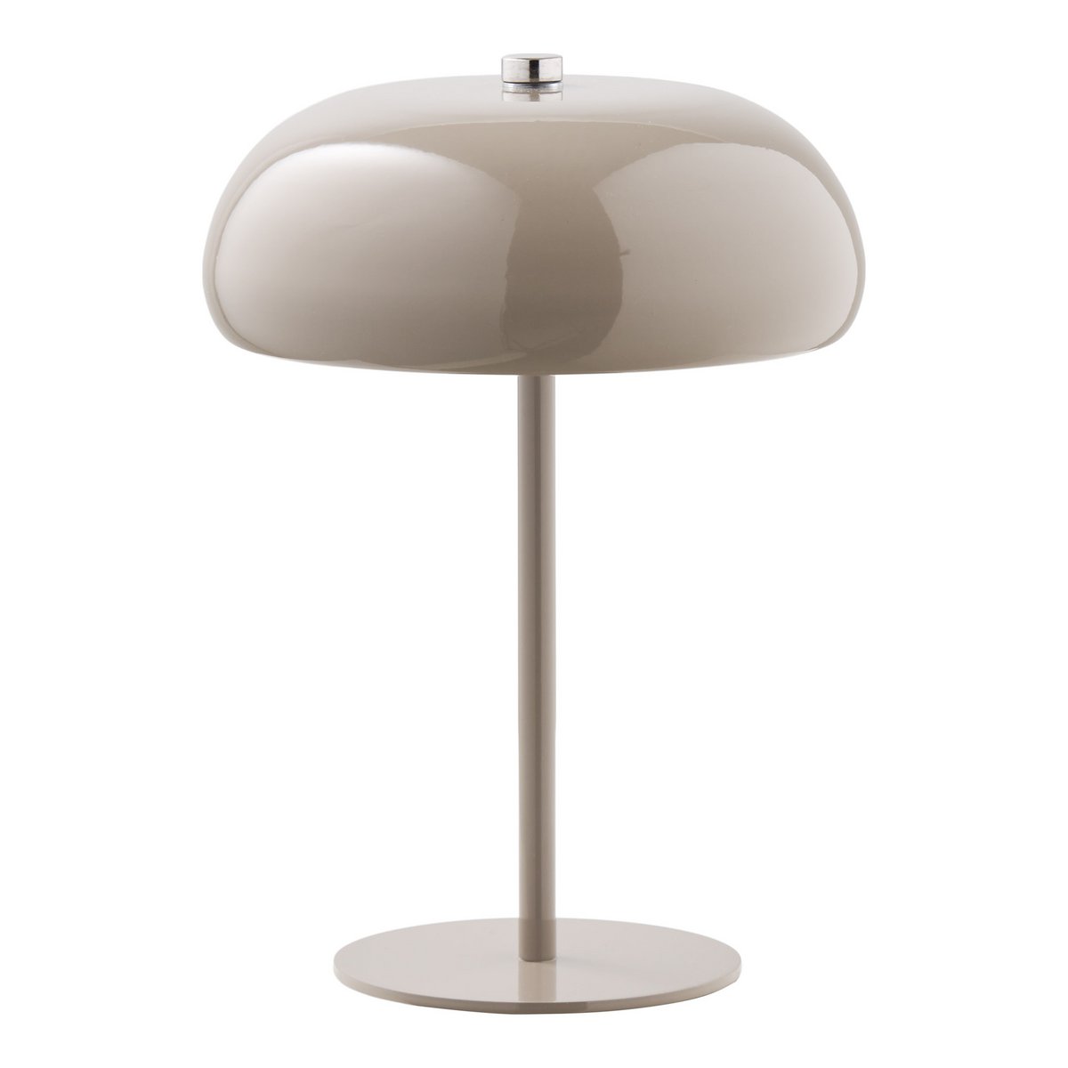 Margate Tischleuchte, Metall, wiederaufladbar, Taupe, ø16 cm