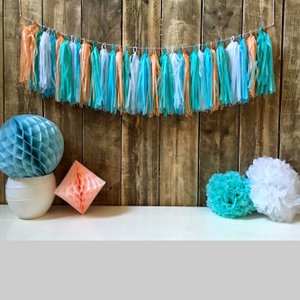 Quastengirlande blau mix OK 8028