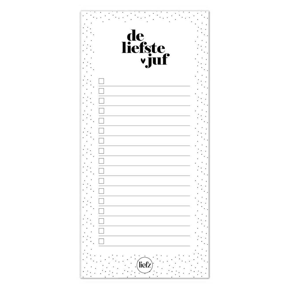 Notitieblok | To do's | De liefste juf
