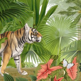 Selbstklebende Bordüre „Dschungel” exotische Tiere