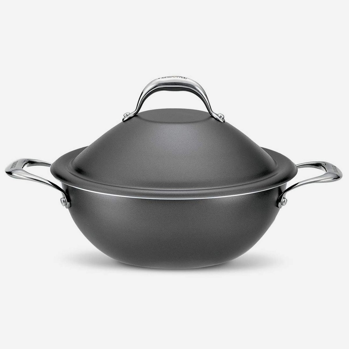 Invictum-VapSì Wok 24 cm. 2 poignées en acier inoxydable