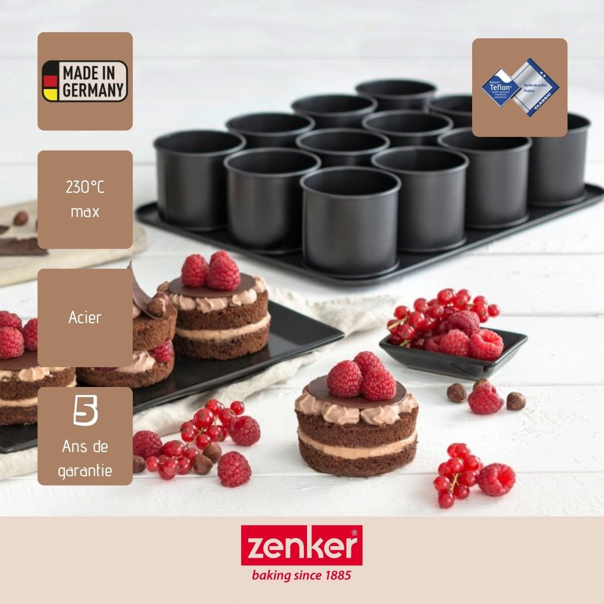 Blacha do pieczenia 12 wyjmowanych mini okrągłych foremek Zenker Black Metallic